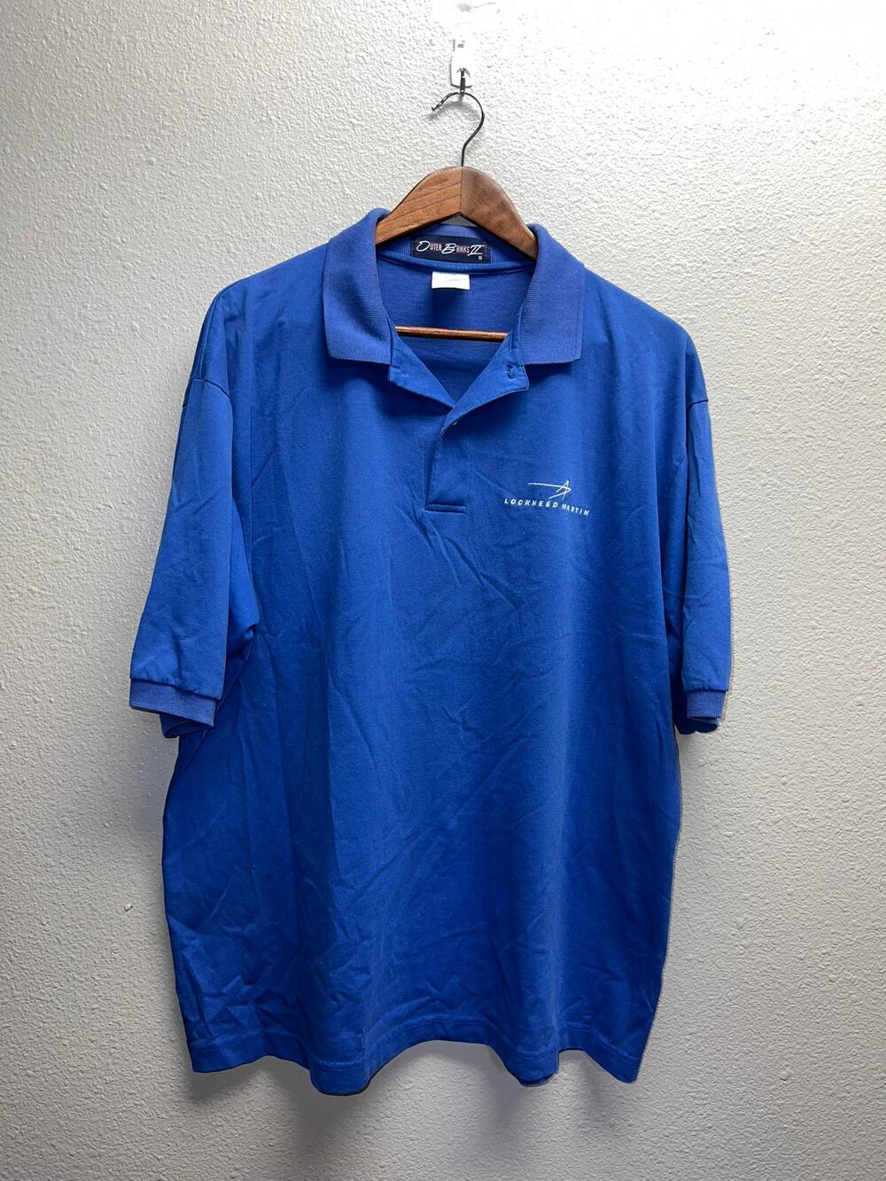 Vintage Lockheed Martin Polo Shirt Outer Banks II Blue Logo Company Top XL 90s